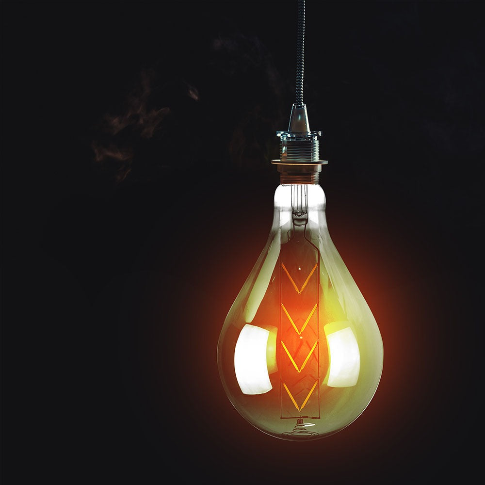 8W Żarówka dekoracyjna LED G165 / Klosz: Szary / Barwa:2200K / Trzonek:E27