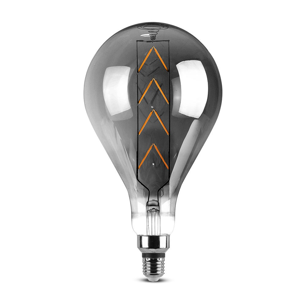 8W Żarówka dekoracyjna LED G165 / Klosz: Szary / Barwa:2200K / Trzonek:E27