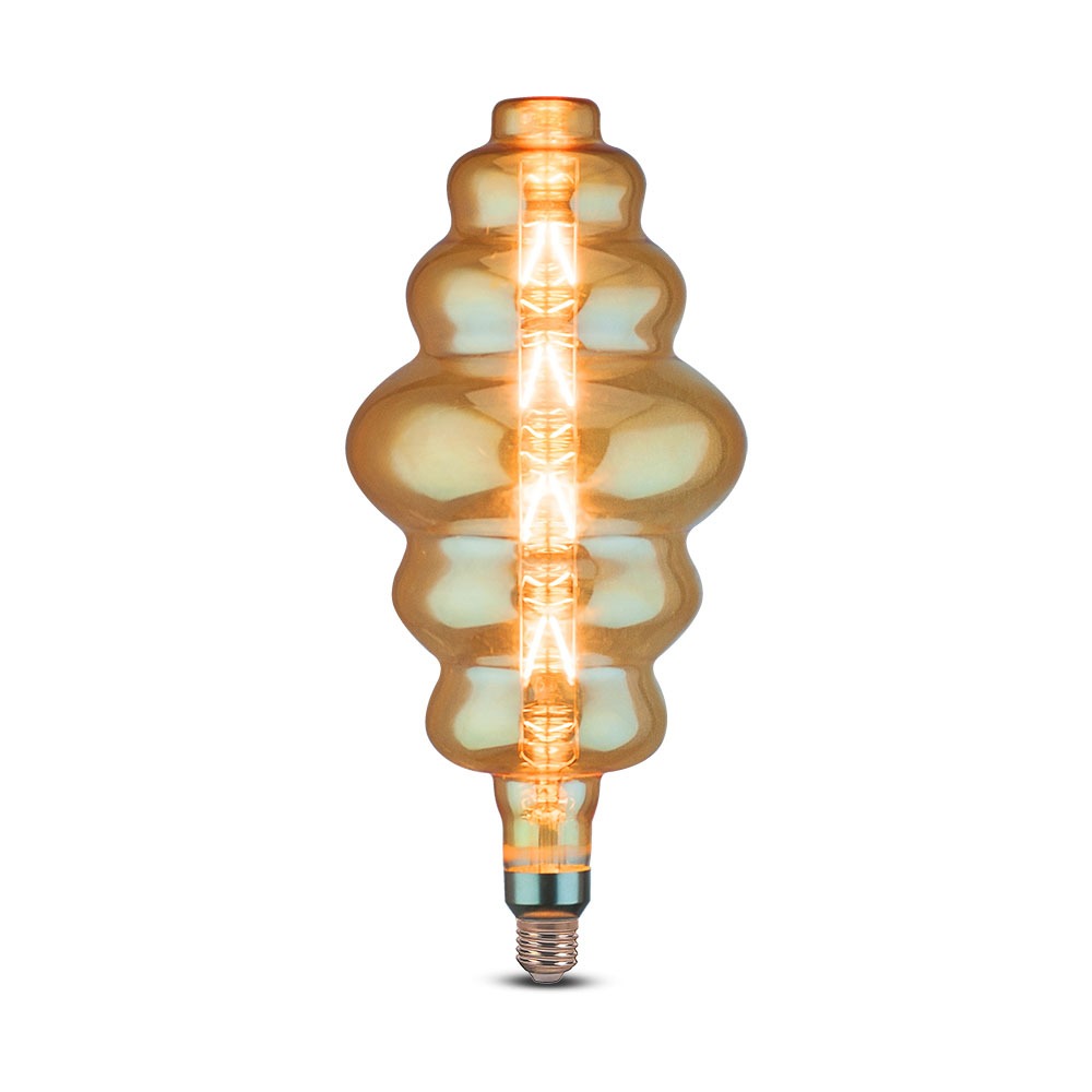 8W Żarówka dekoracyjna LED S180 / Klosz: Bursztynowy / Barwa:2200K / Ściemniana / Trzonek:E27