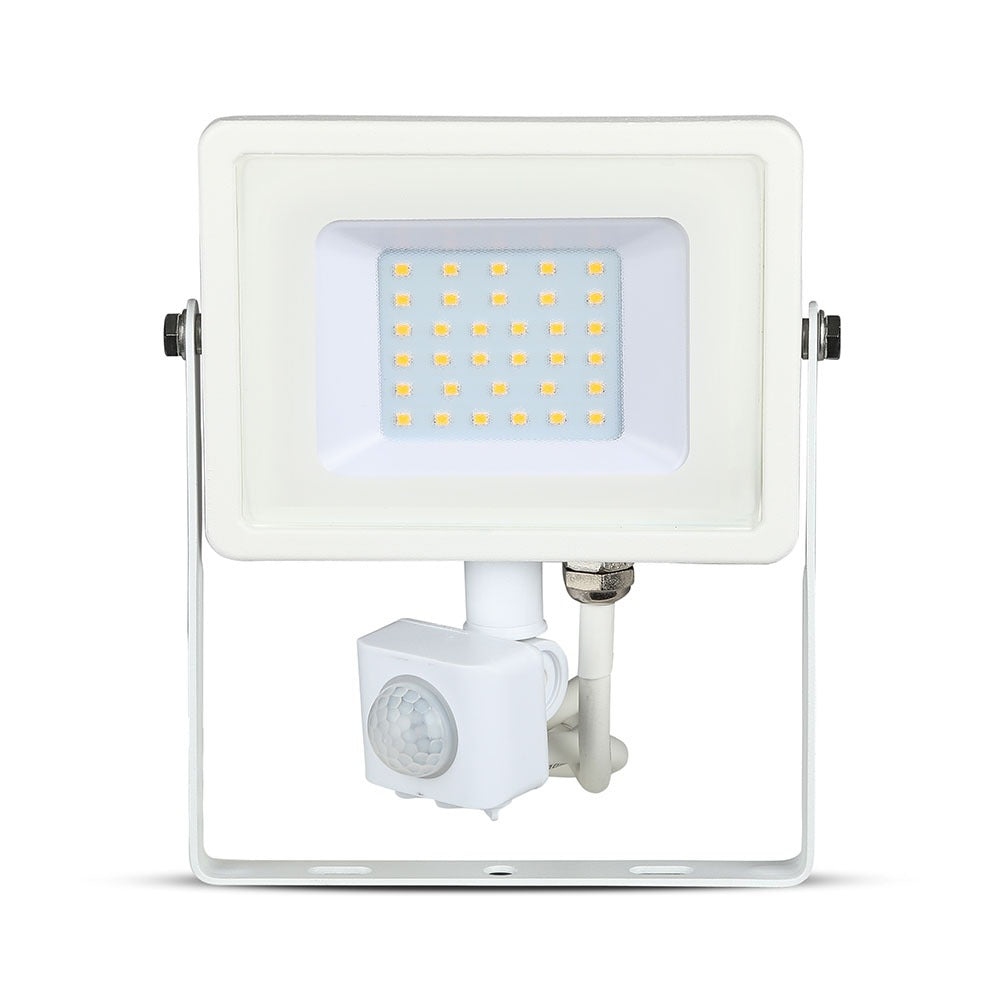 30W Naświetlacz LED SMD z czujnikiem ruchu / Chip SAMSUNG / Barwa:4000K / Obudowa: Biała