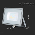 50W Naświetlacz LED SMD / Chip SAMSUNG / Barwa:4000K / Obudowa: Szara
