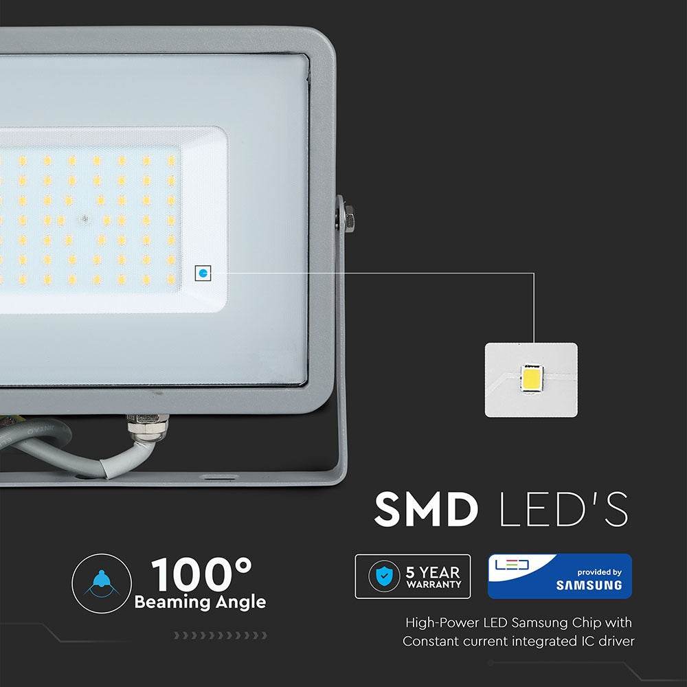 50W Naświetlacz LED SMD / Chip SAMSUNG / Barwa:6400K / Obudowa: Szara