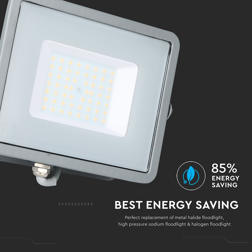 50W Naświetlacz LED SMD / Chip SAMSUNG / Barwa:3000K / Obudowa: Szara