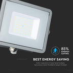 50W Naświetlacz LED SMD / Chip SAMSUNG / Barwa:6400K / Obudowa: Szara