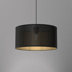 żyrandol Loft shade black, cylinder shade dia 400, h 200 black/gold 1xE27
