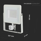 50W Naświetlacz LED SMD z czujnikiem ruchu / Chip SAMSUNG / Barwa:3000K / Obudowa: Biała