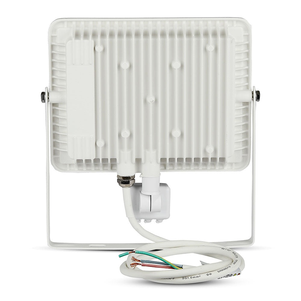50W Naświetlacz LED SMD z czujnikiem ruchu / Chip SAMSUNG / Barwa:4000K / Obudowa: Biała