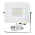 50W Naświetlacz LED SMD z czujnikiem ruchu / Chip SAMSUNG / Barwa:6400K / Obudowa: Biała