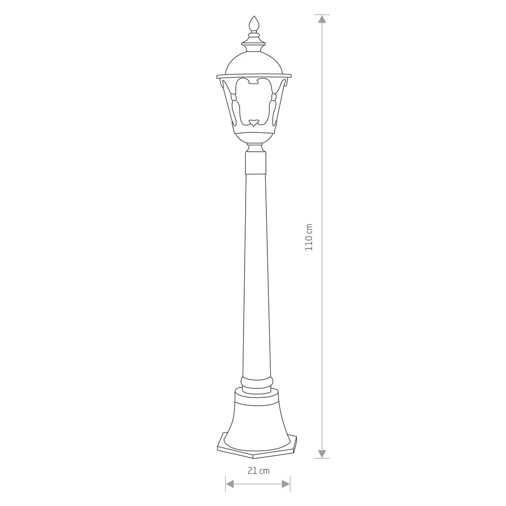Nowodvorski Lampa stojąca TYBR 25W only LED 50/60Hz IP44 - Aluminium lakierowane - Czarny patynowany złotem 4685