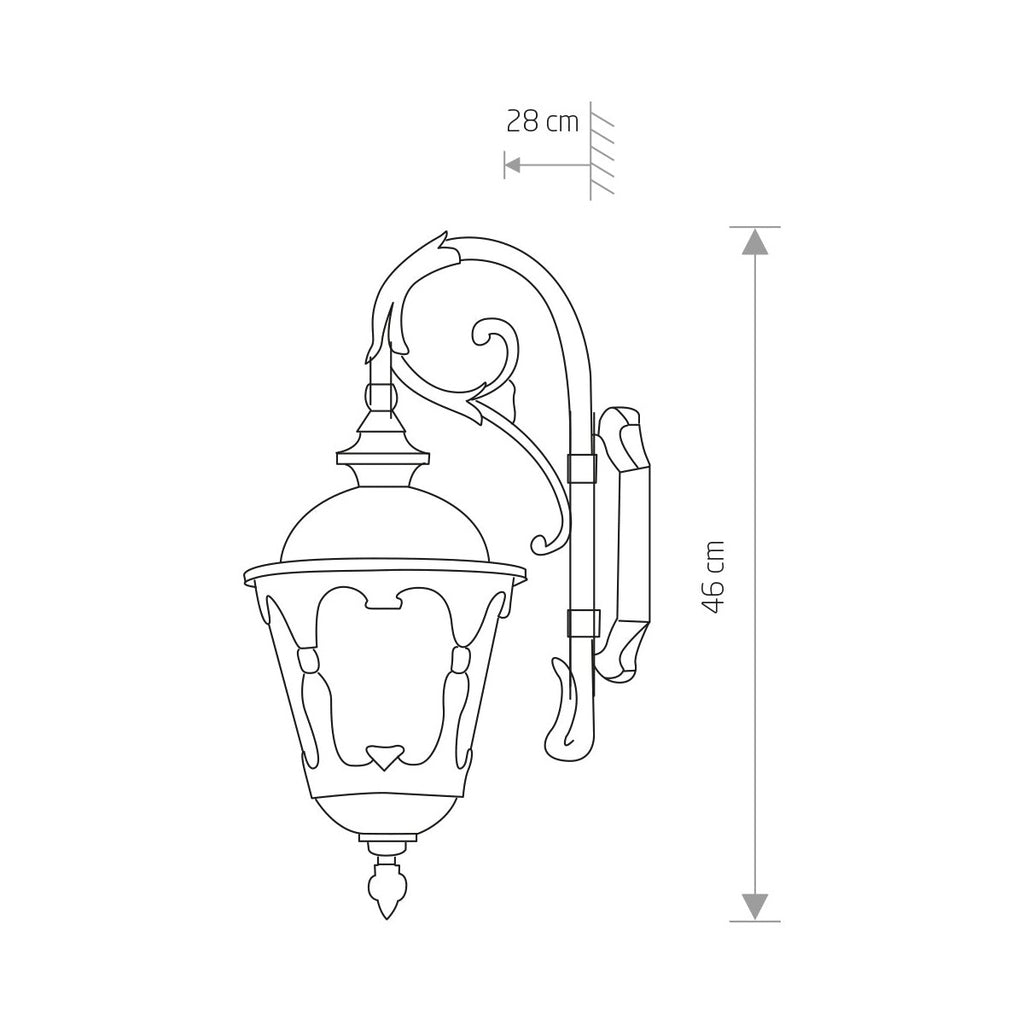 Nowodvorski Lampa ścienna natynkowa TYBR 25W only LED 50/60Hz IP44 - Aluminium lakierowane - Czarny patynowany złotem 4686