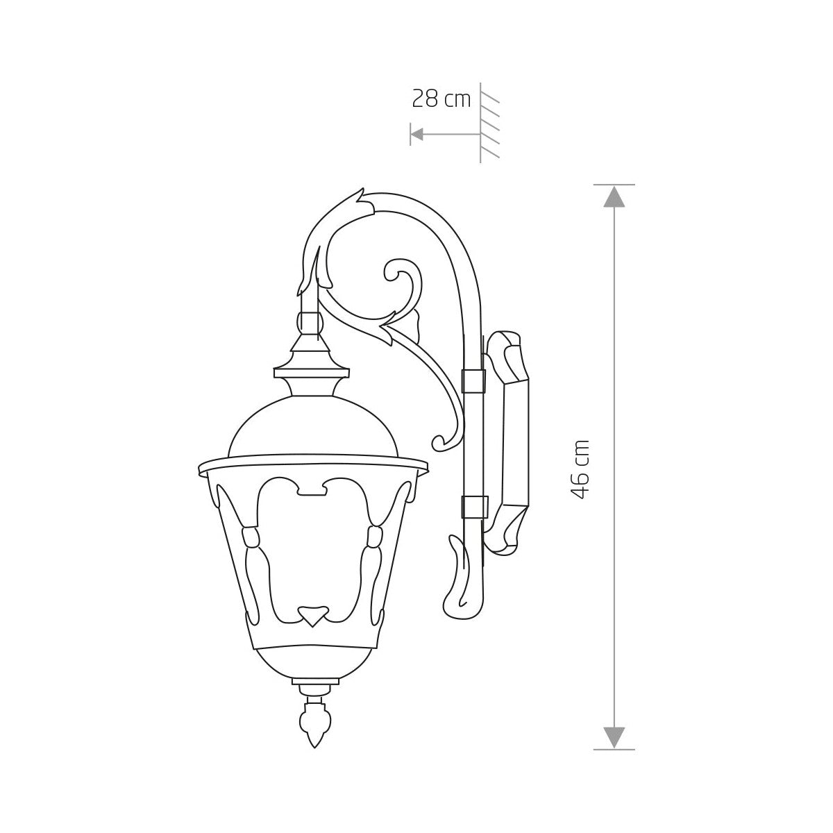 Nowodvorski Lampa ścienna natynkowa TYBR 25W only LED 50/60Hz IP44 - Aluminium lakierowane - Czarny patynowany złotem 4686