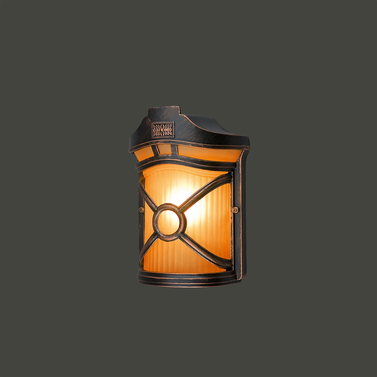 Nowodvorski Lampa ścienna natynkowa DON 25W only LED 50/60Hz IP44 - Aluminium lakierowane - Czarny patynowany miedzią 4687 - lampa włączona