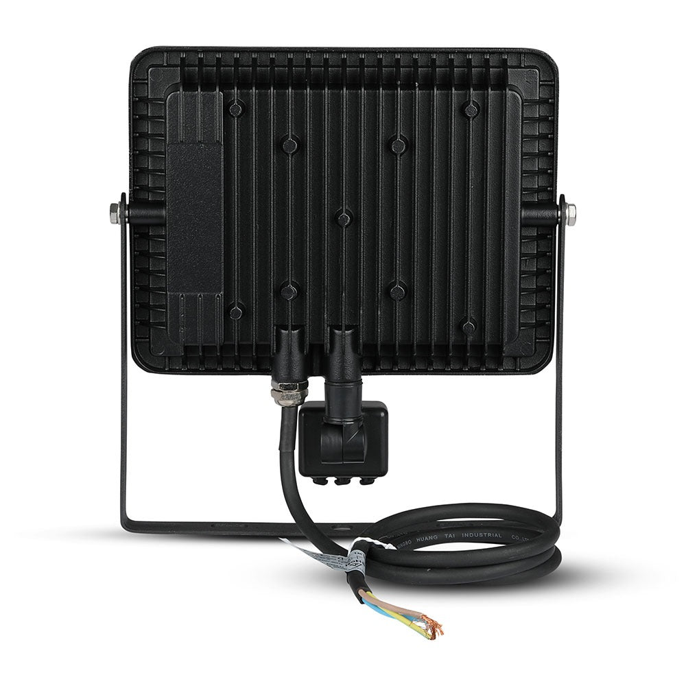 50W Naświetlacz LED SMD z czujnikiem ruchu / Chip SAMSUNG / Barwa:6400K / Obudowa: Czarna
