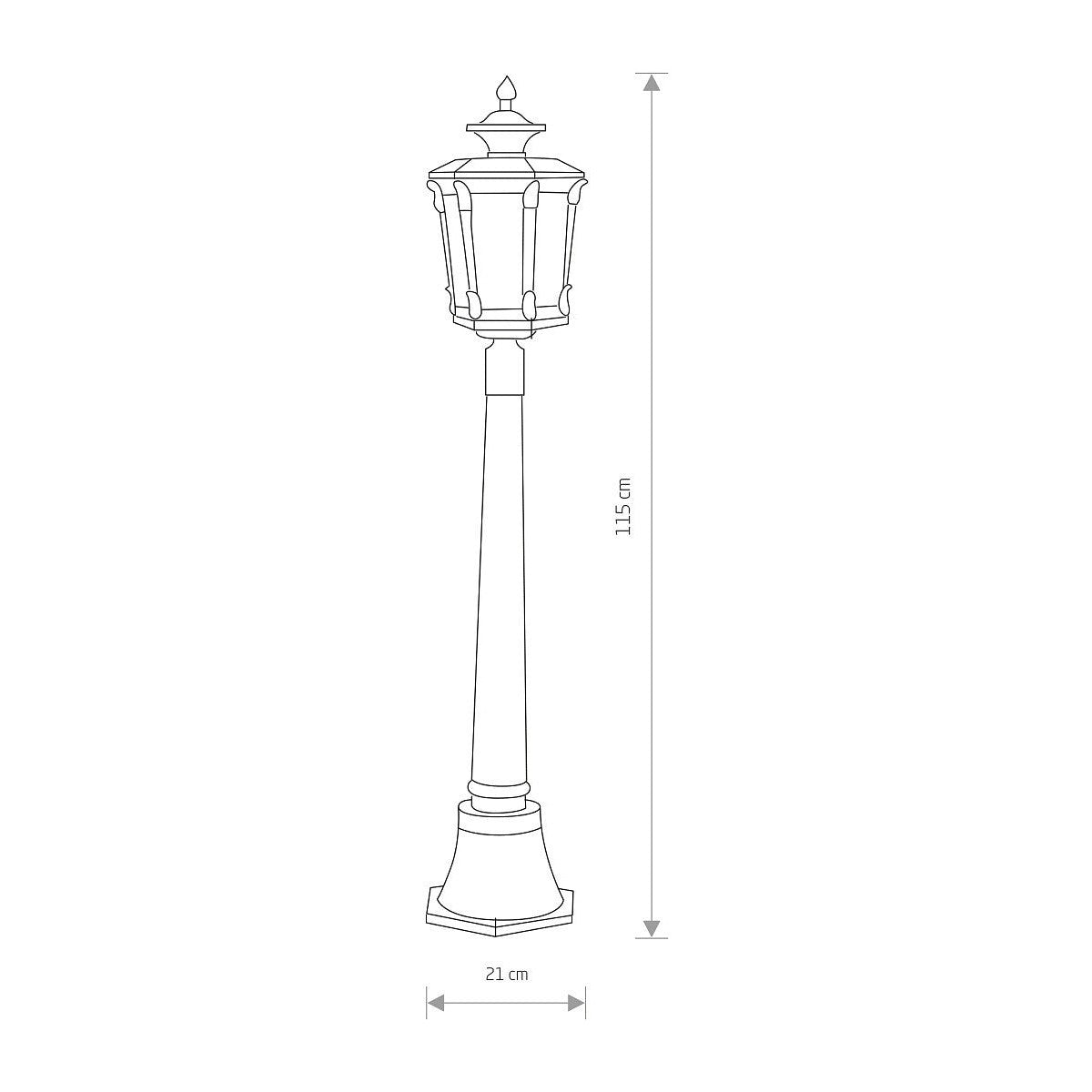Nowodvorski Lampa stojąca AMUR 25W only LED 50/60Hz IP44 - Aluminium lakierowane - Czarny patynowany miedzią 4694