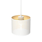 żyrandol Loft shade white, cylinder shade dia 180, h 150 white/gold 1xE27