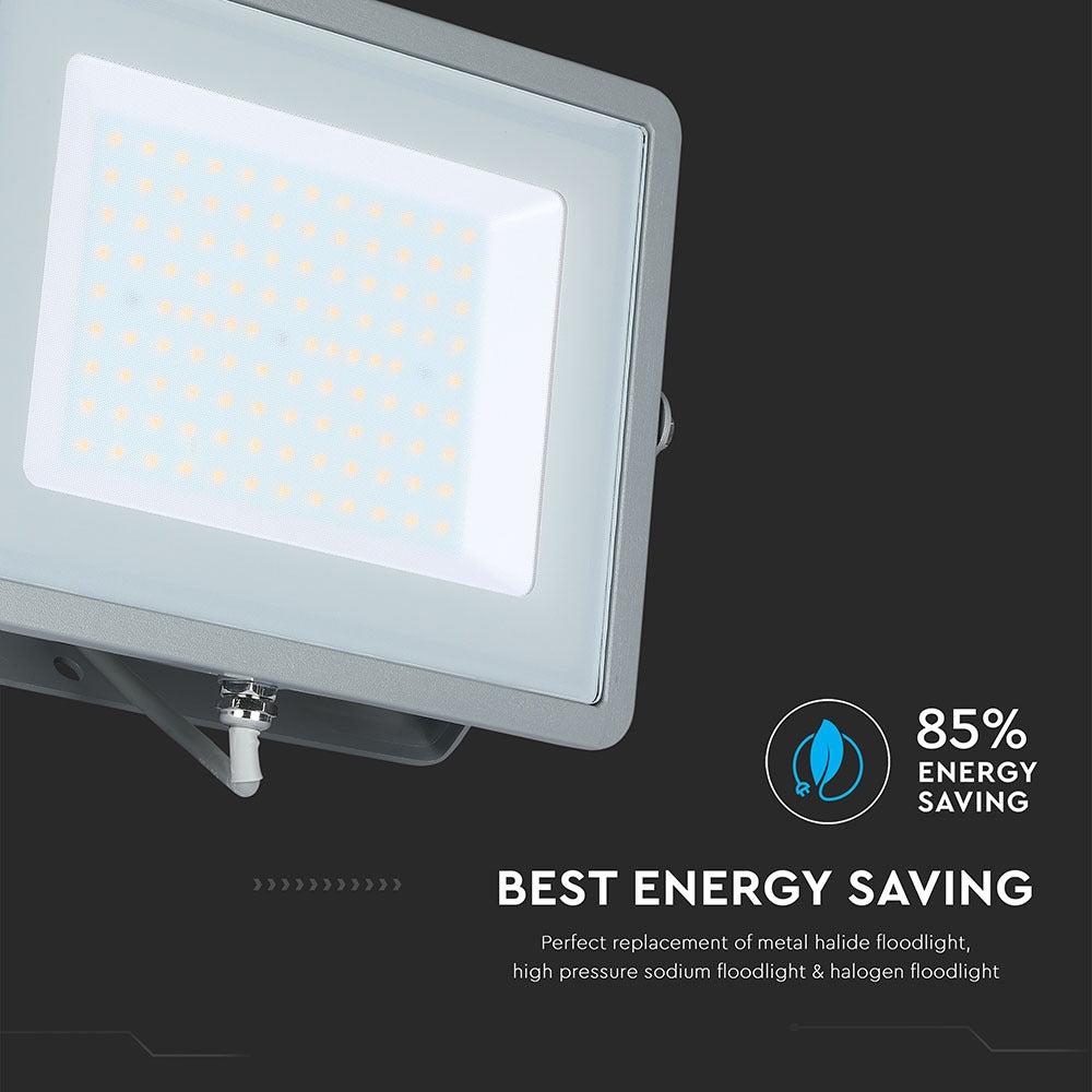 100W Naświetlacz LED SMD / Chip SAMSUNG / Barwa:6400K / Obudowa: Szara