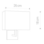 Nowodvorski Kinkiet HOTEL 25W only LED 50/60Hz - Tkanina - Ecru I 4730
