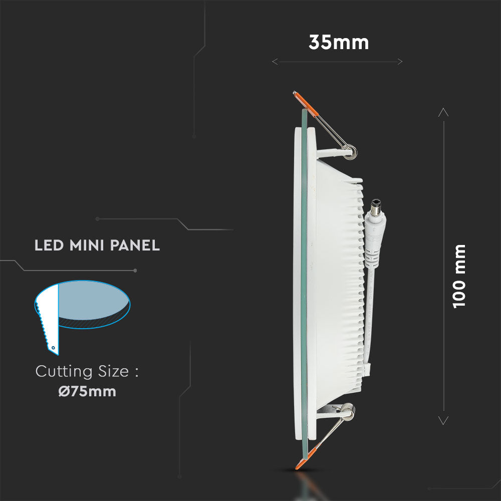 6W Panel LED / Barwa:6400K / Okrągła