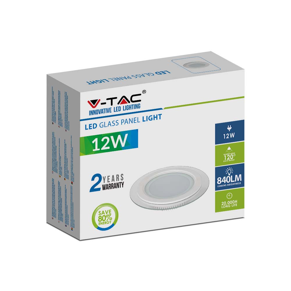 12W Panel LED / Barwa:3000K / Okrągła