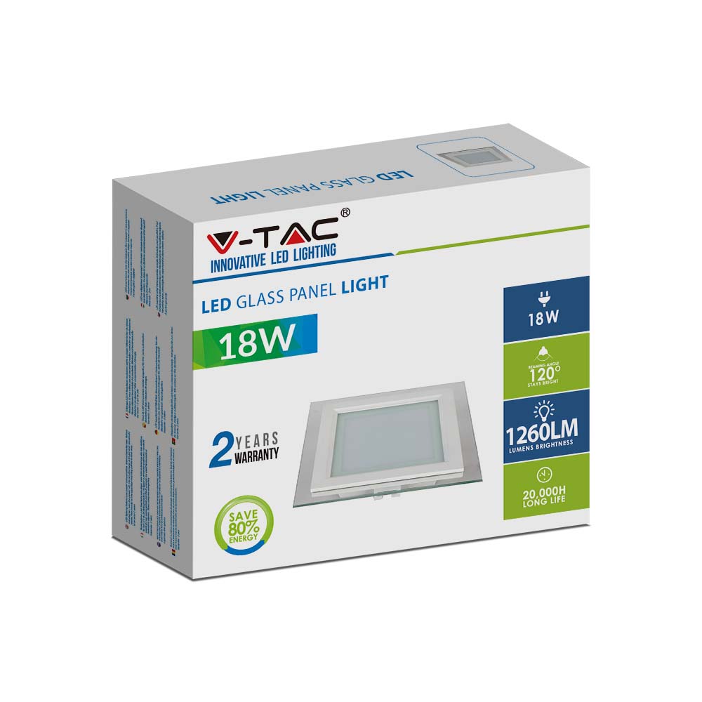 18W Panel LED / Barwa:6400K / Kwadratowa