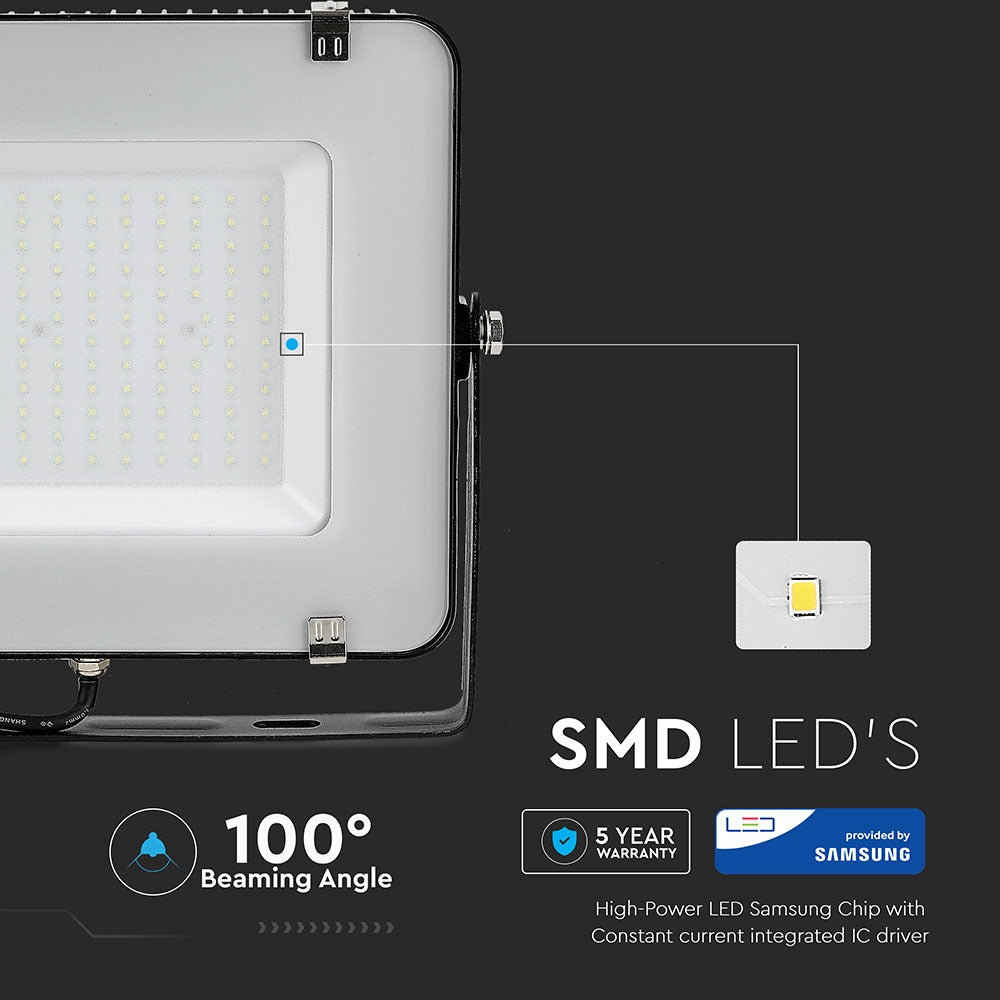 150W Naświetlacz LED SMD / Chip SAMSUNG / Barwa:6400K / Obudowa: Czarna