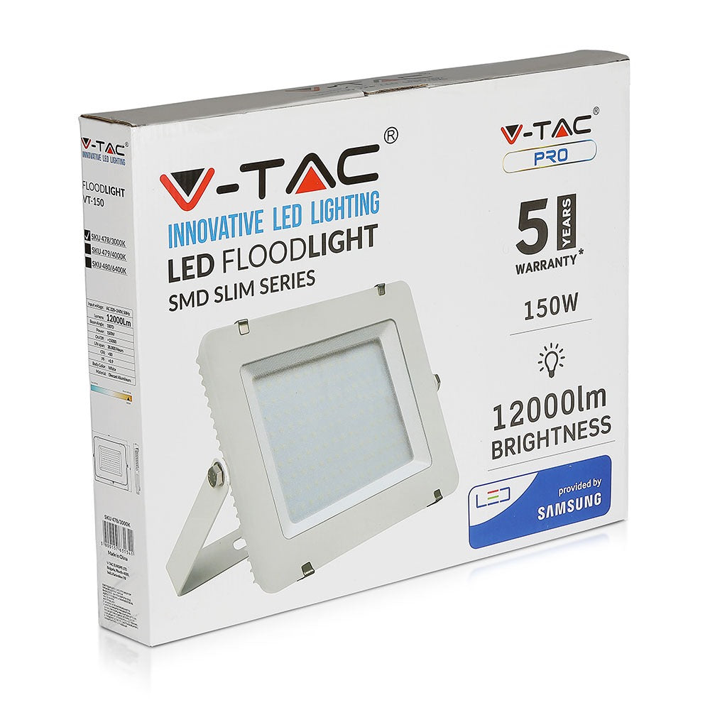 150W Naświetlacz LED SMD / Chip SAMSUNG / Barwa:4000K / Obudowa: Biała