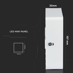 8W Panel LED / Barwa:3000K / Kwadratowa