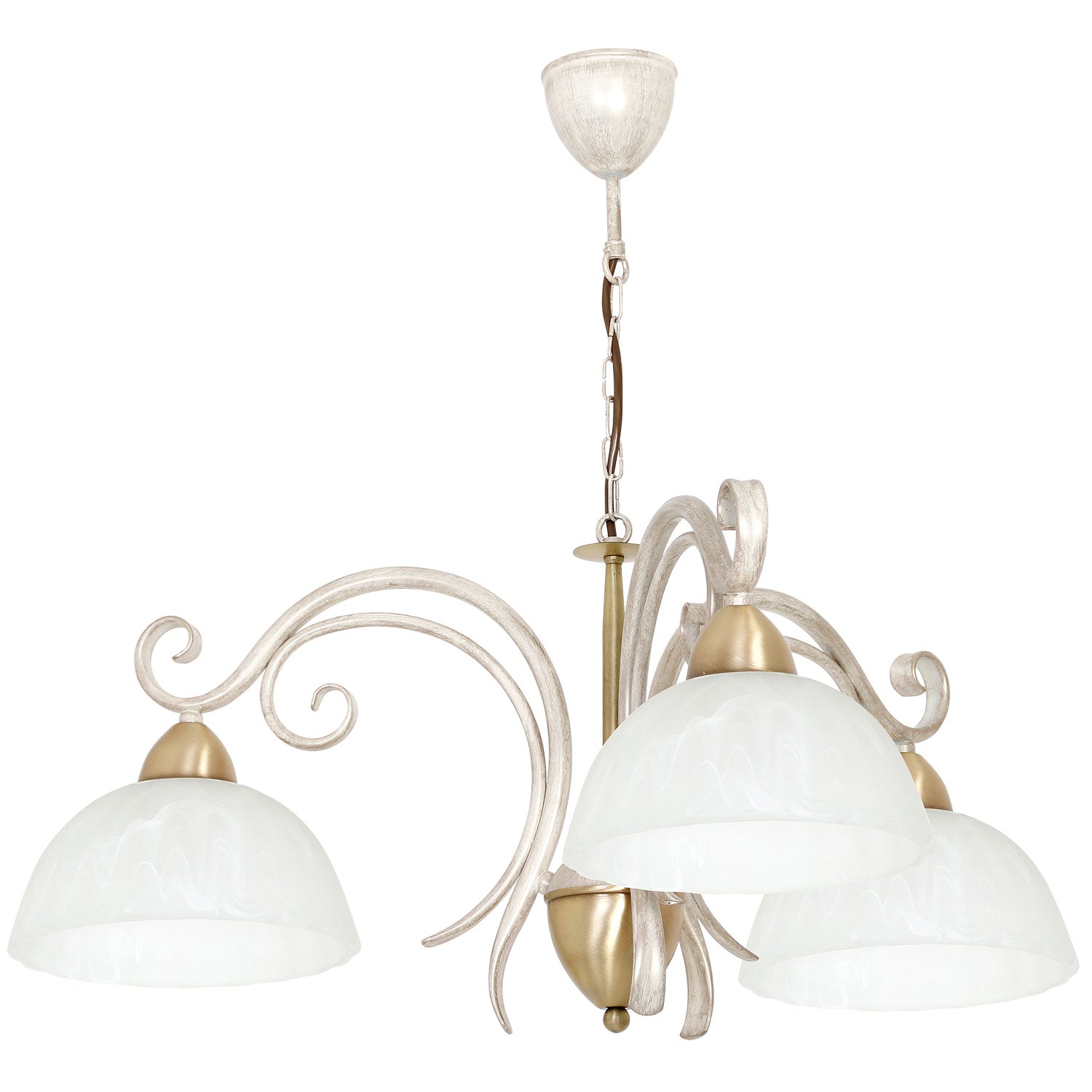 żyrandol Aurora white/brass 3xE27