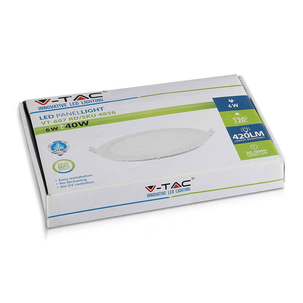 6W Panel LED / Barwa:4000K / Okrągła