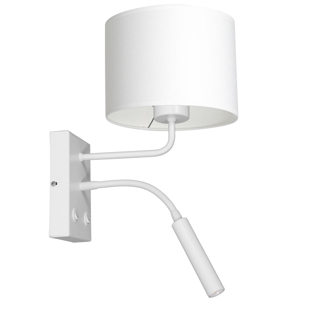 kinkiet Arden G9+E27 white, cylinder shade dia 180, h 150 white 1xE27+1xG9