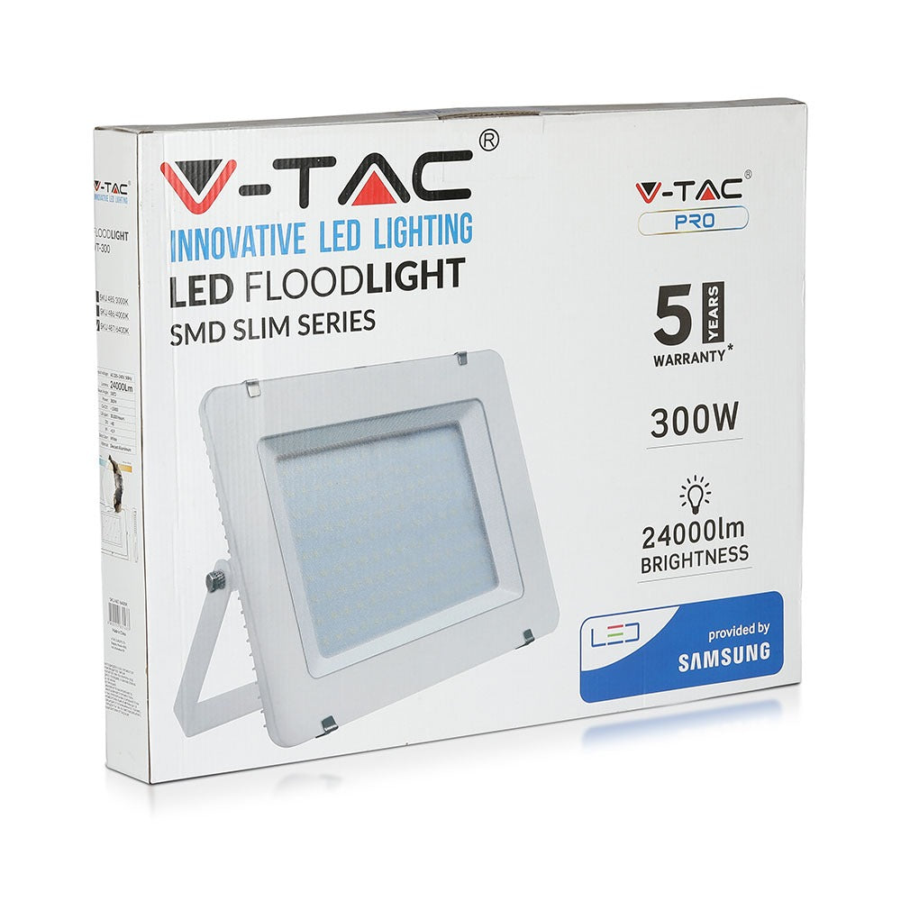 300W Naświetlacz LED SMD / Chip SAMSUNG / Barwa:6400K / Obudowa: Biała