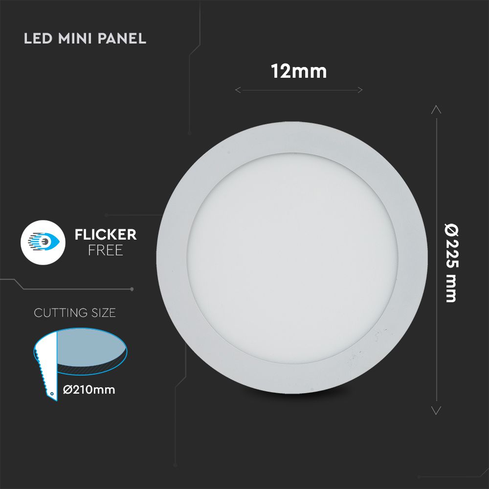 18W Panel LED / Barwa:3000K / Okrągła