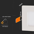 6W Panel LED / Barwa:6400K / Kwadratowa