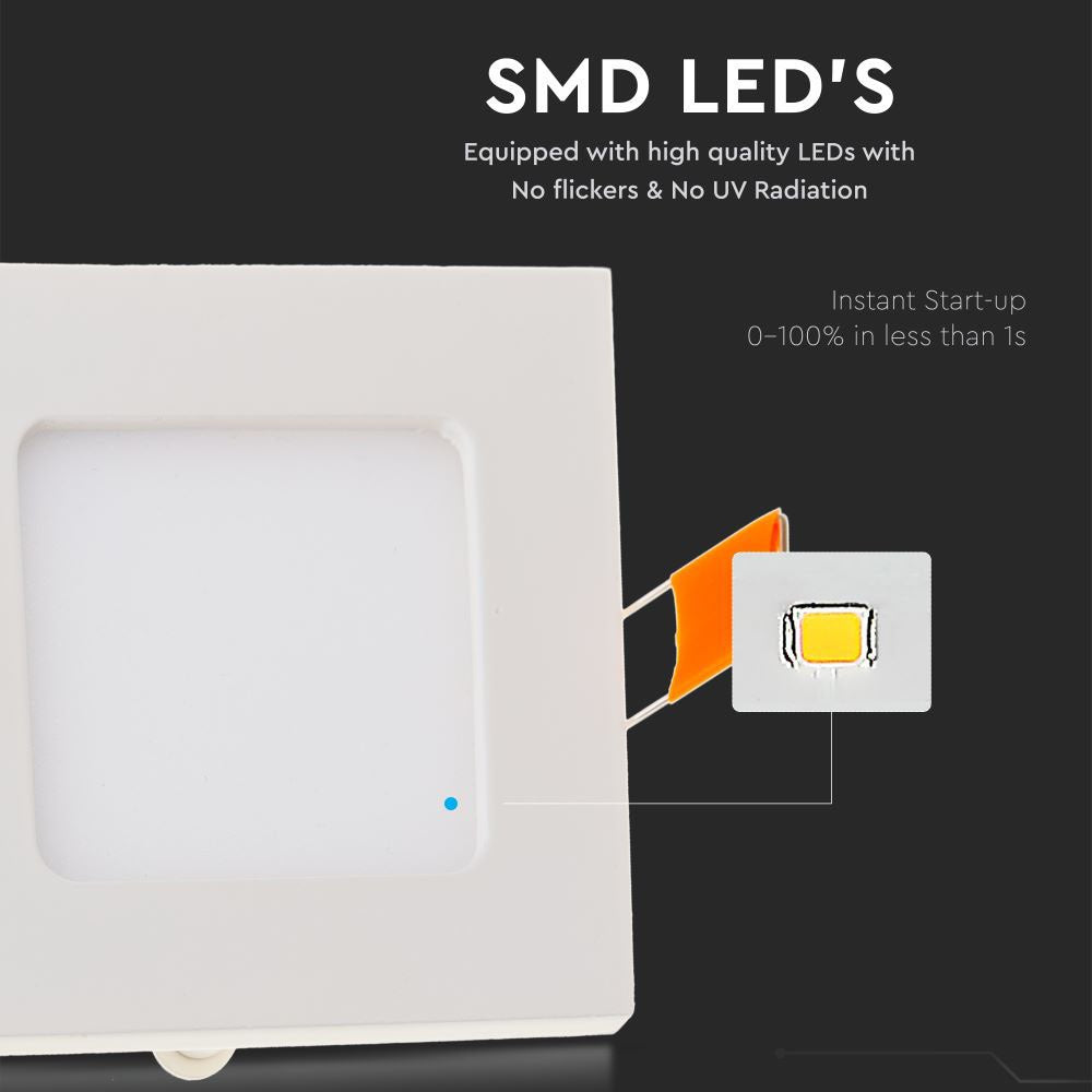 6W Panel LED / Barwa:6400K / Kwadratowa