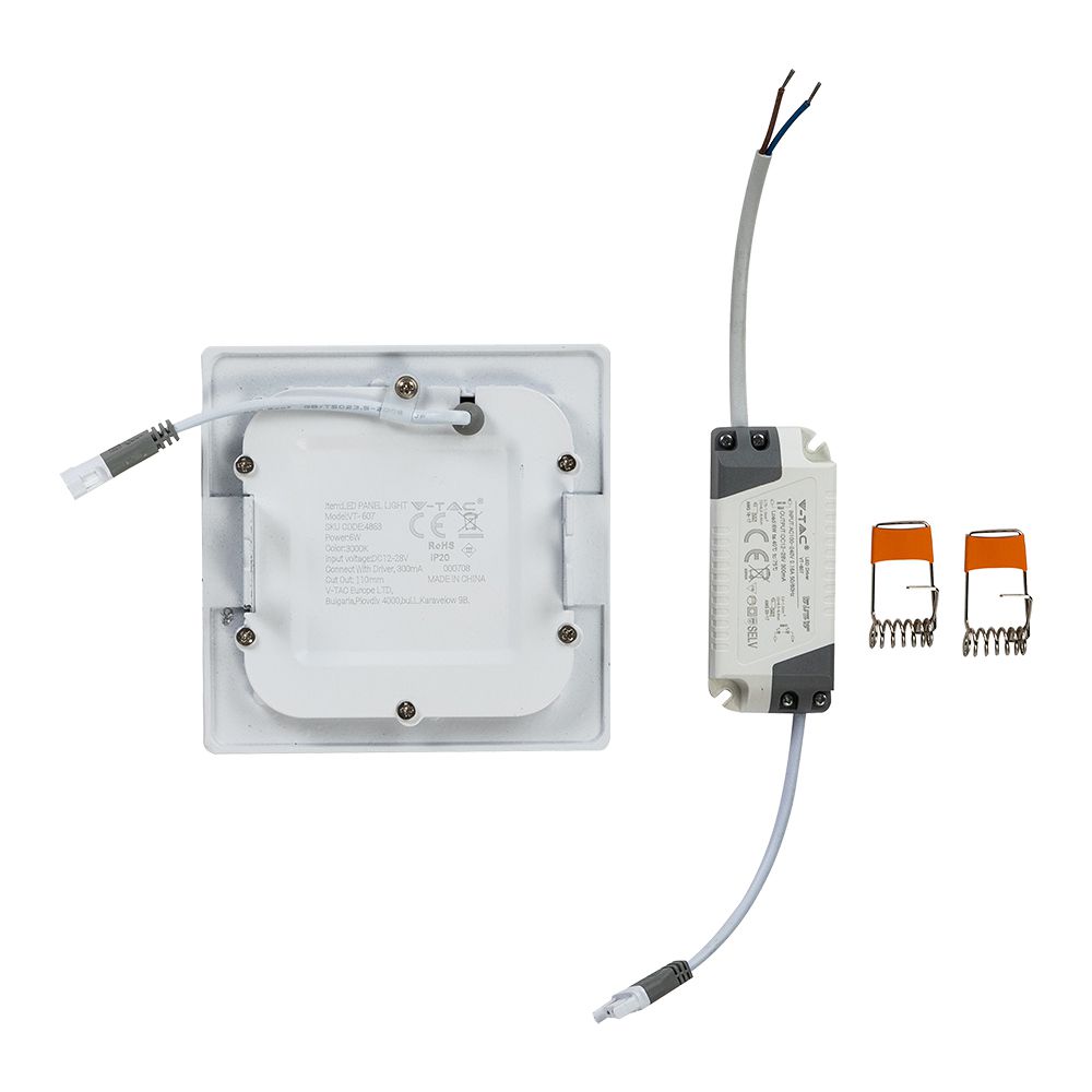 6W Panel LED / Barwa:3000K / Kwadratowa