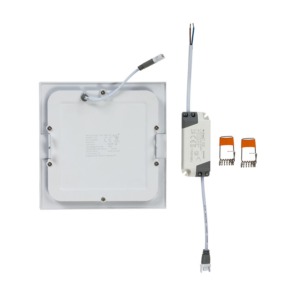 12W Panel LED / Barwa:3000K / Kwadratowa