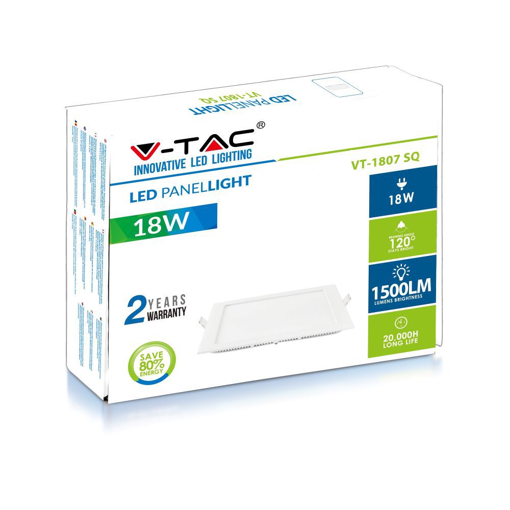 18W Panel LED / Barwa:3000K / Kwadratowa