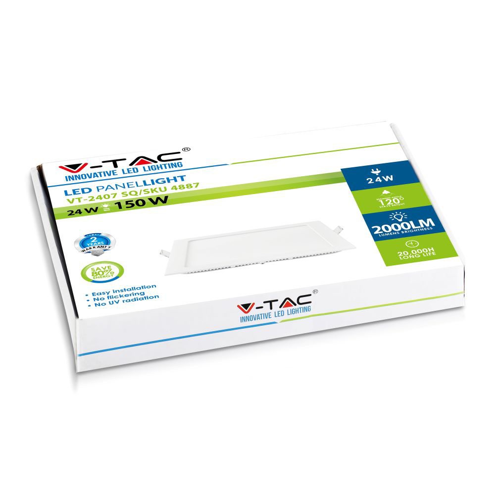 24W Panel LED / Barwa:4000K / Kwadratowa
