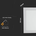 24W Panel LED / Barwa:3000K / Kwadratowa