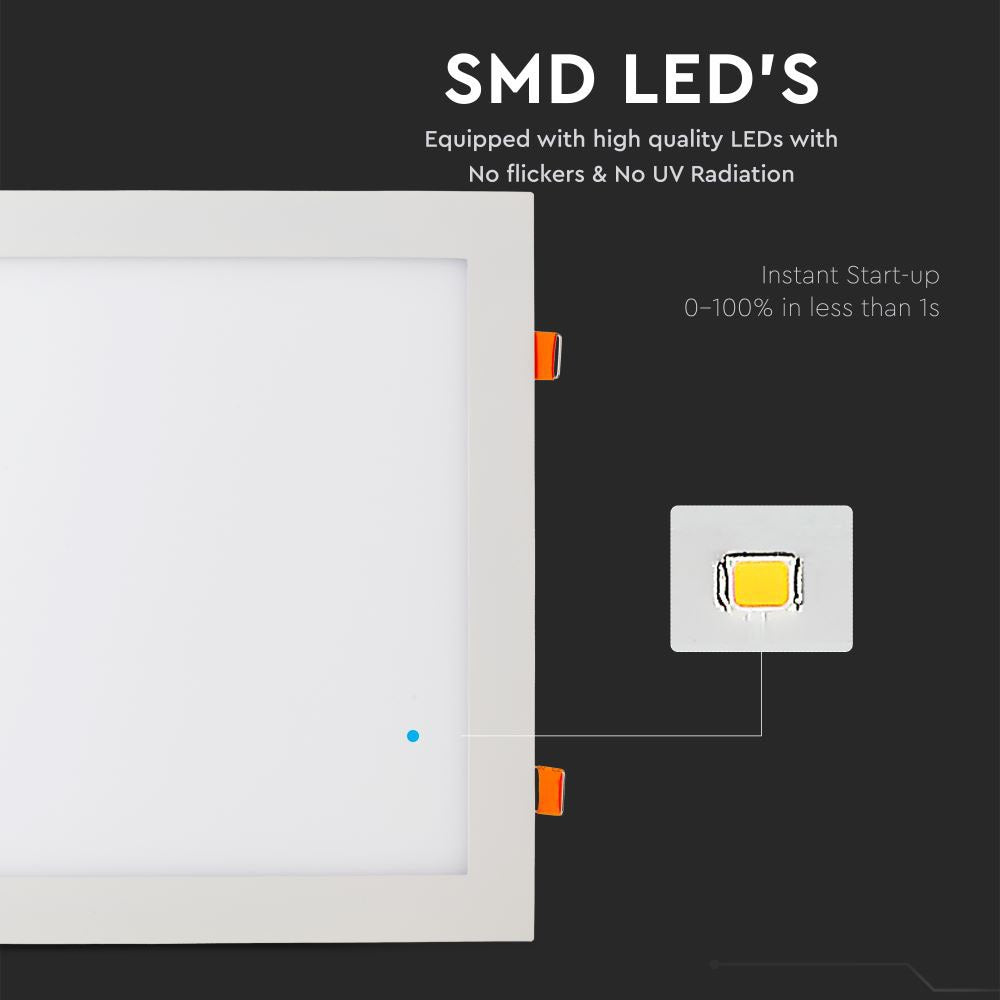 24W Panel LED / Barwa:6400K / Kwadratowa