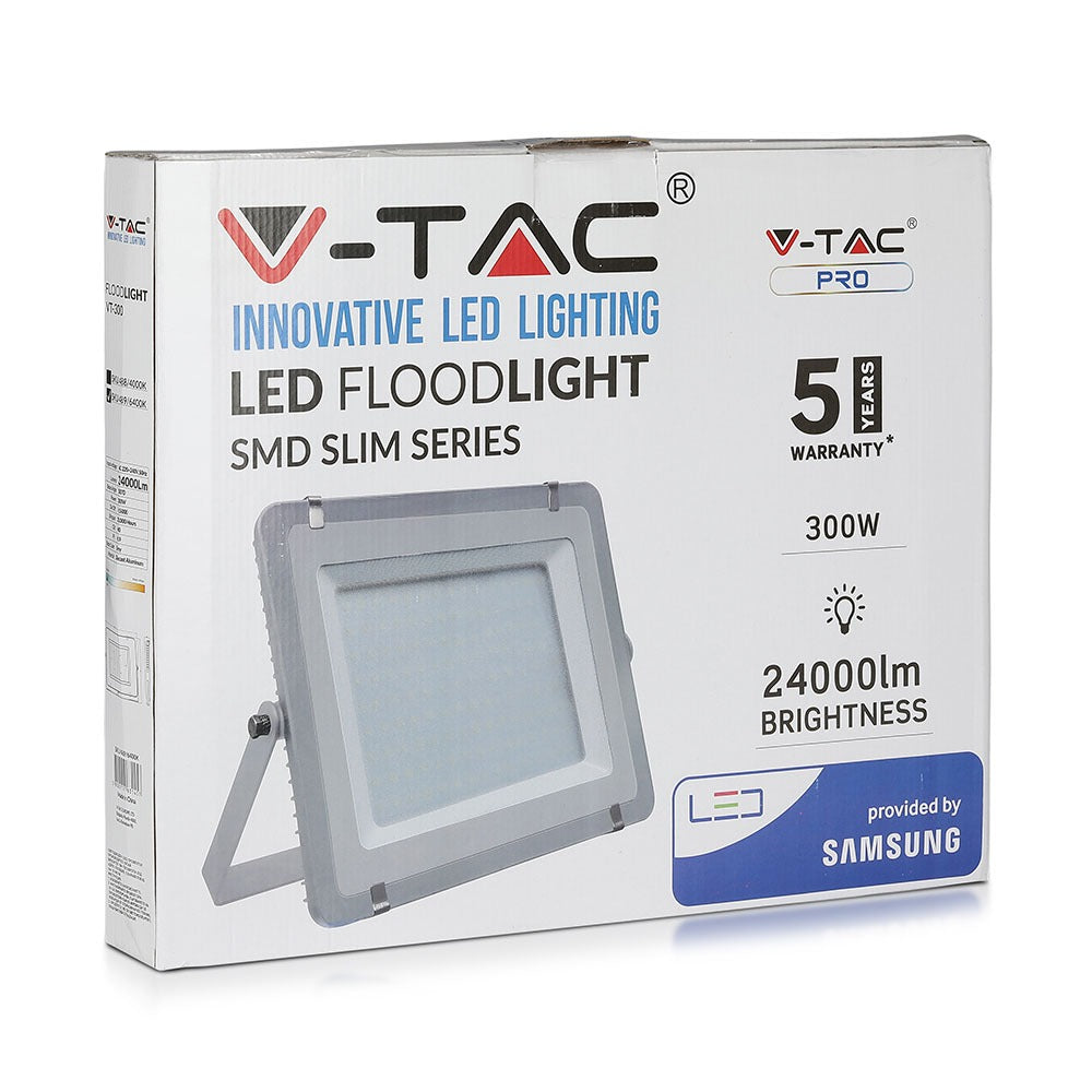 300W Naświetlacz LED SMD / Chip SAMSUNG / Barwa:6400K / Obudowa: Szara