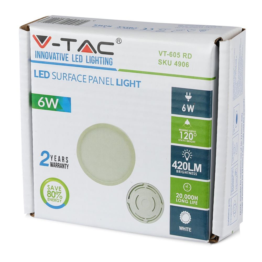 6W Panel LED / Barwa:3000K / Okrągła