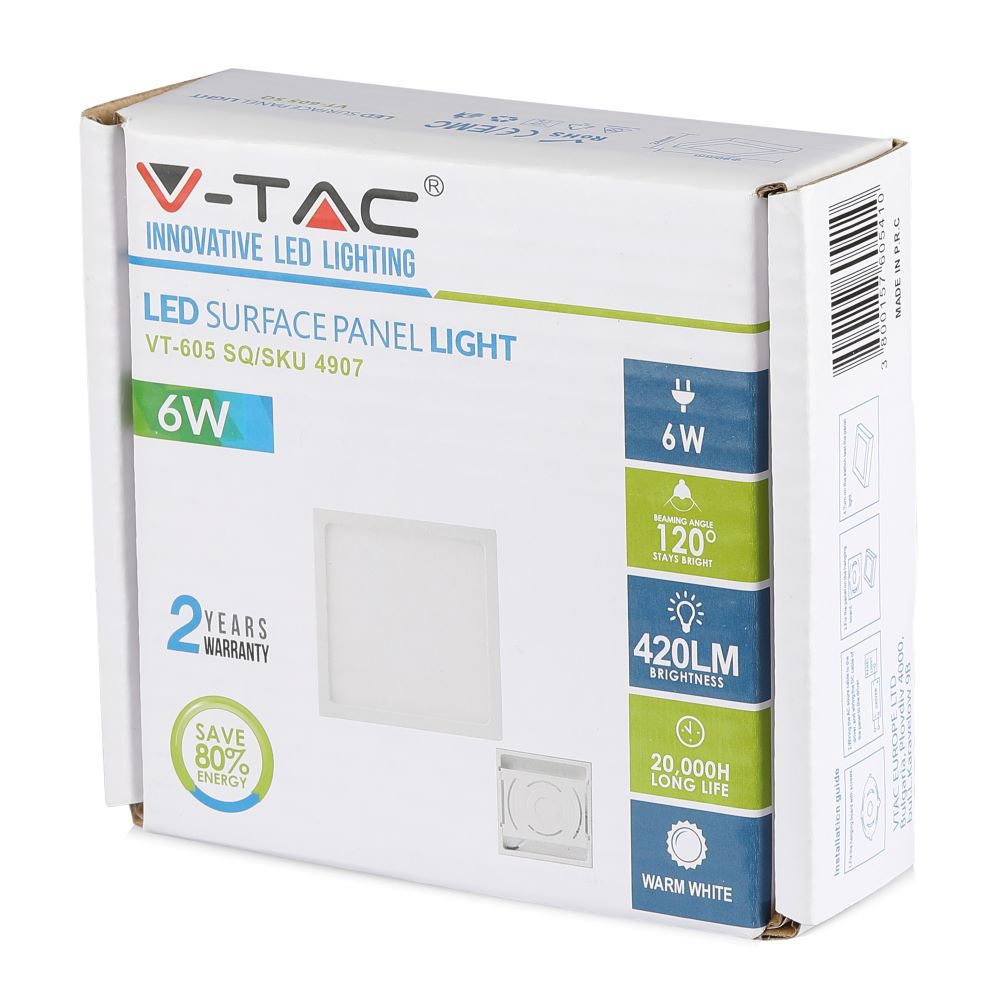 SQ 6W Panel LED / Barwa:4000K / Kwadratowa