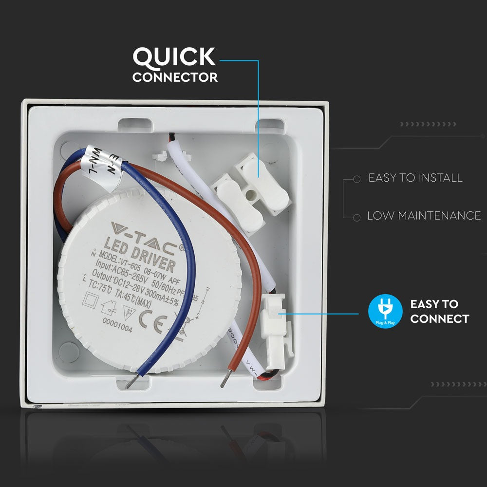 SQ 6W Panel LED / Barwa:3000K / Kwadratowa