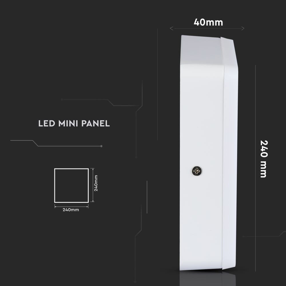 22W Panel LED / Barwa:3000K / Kwadratowa