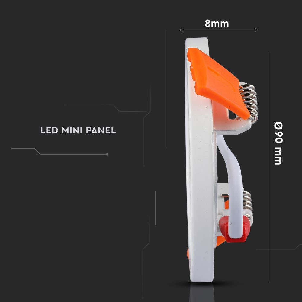 8W Panel LED / Barwa:4000K / Okrągła