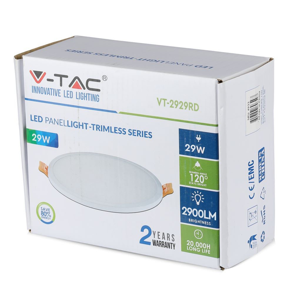 29W Panel LED / Barwa:6400K / Okrągła