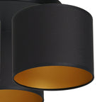 plafon Arden black, cylinder shade black/gold 3xE27