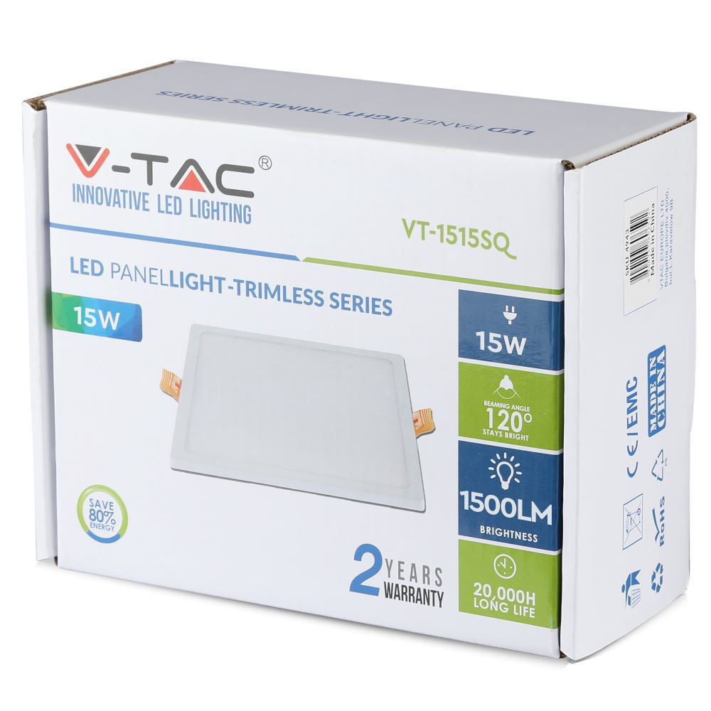 15W Panel LED / Barwa:4000K / Kwadratowa