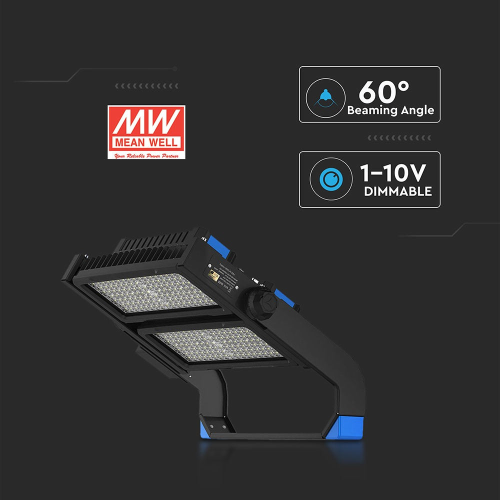 500W Oprawa stadionowa / Chip SAMSUNG / ZASILACZ MEANWELL / Barwa:4000K / ŚCIEMNIANIE 0-10V / KĄT 60'